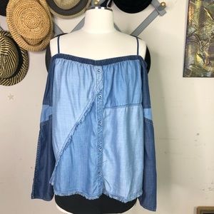 Cloth & Stone Off-the-Shoulder Chambray Top